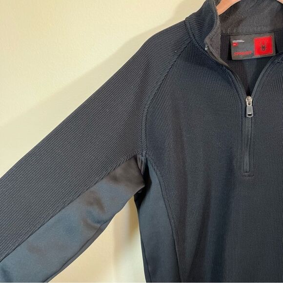 ✨ Spyder Men’s Black Quarter Zip Pullover Large - Picture 4 of 11